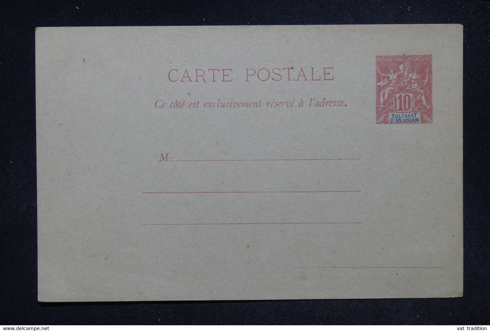 ANJOUAN - Entier Postal Type Groupe, Non Circulé - L 122067 - Briefe U. Dokumente