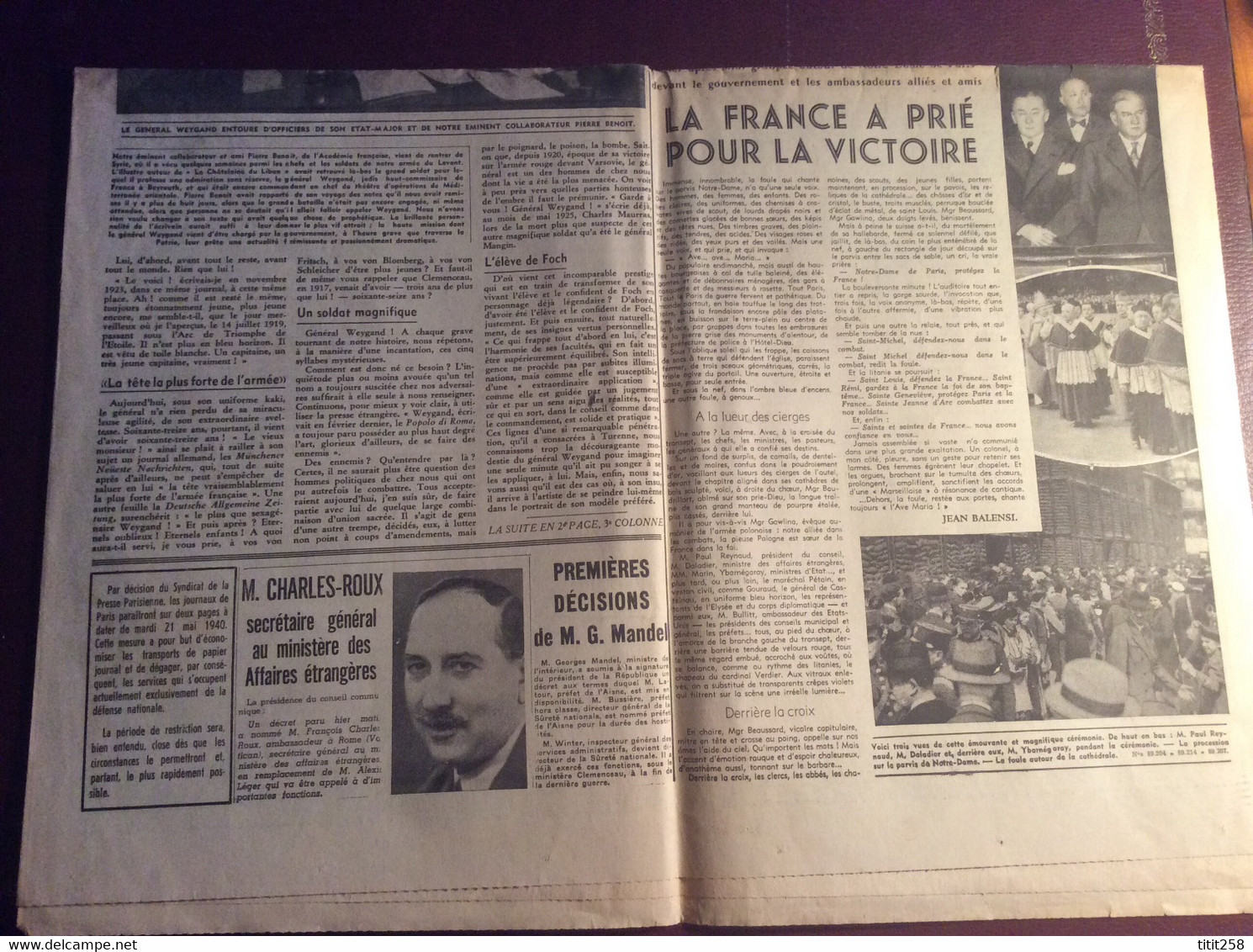 Le Journal éditions De 5 H . Mai 1940 . - Otros & Sin Clasificación