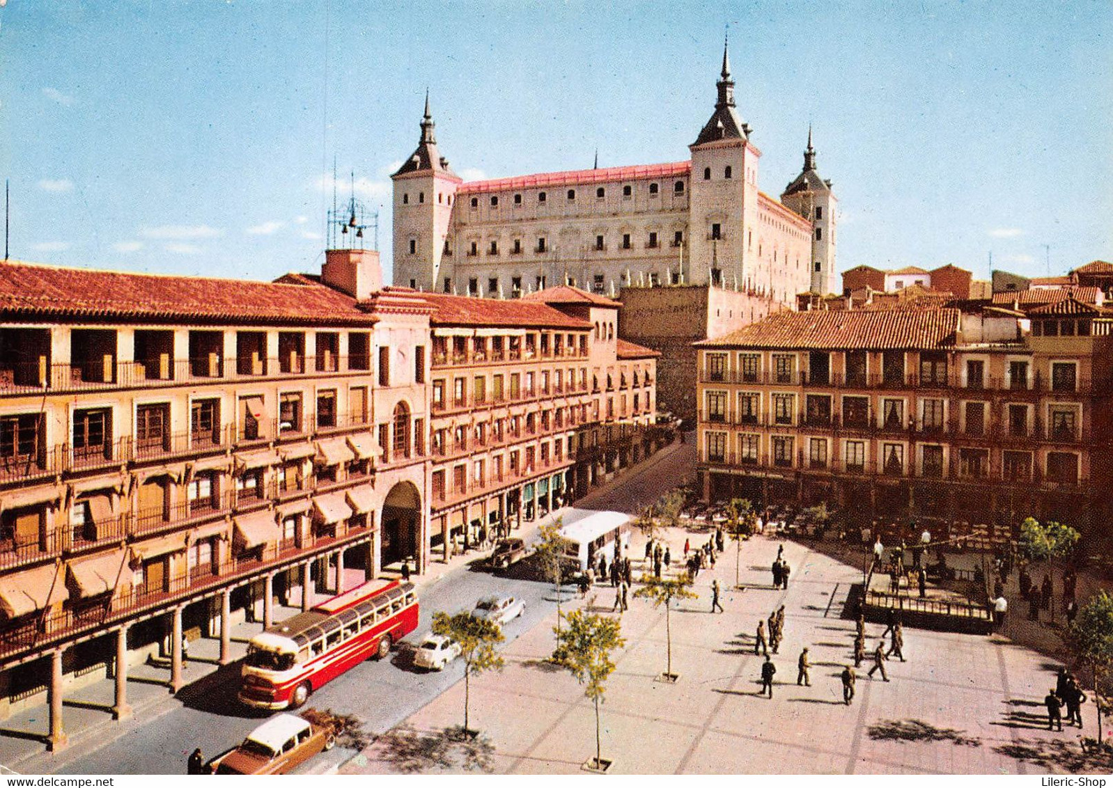 Espagne > Castilla-La Mancha >TOLEDO Plaza De Zocodover Y Alcazar Autobus Autos Cpsm GF ( ͡♥ ͜ʖ ͡♥) ♥ - Toledo