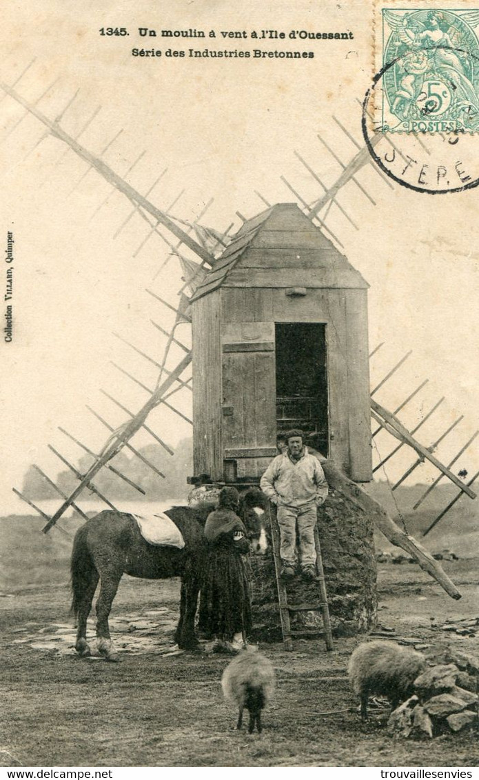 1345. Série Des Industries Bretonnes - UN MOULIN à VENT à L'ILE D'OUESSANT - Ouessant