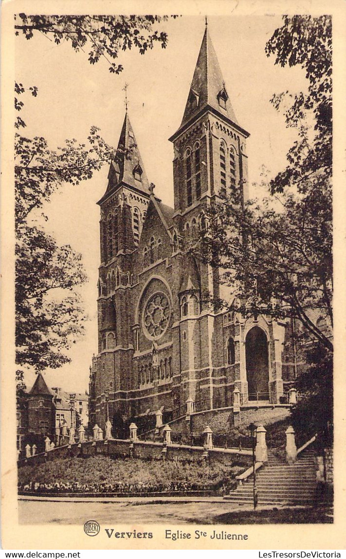 CPA Verviers - Eglise Ste Julienne - Oblitération Avec Flamme Chassez La Misère Pas La Solidarité - Verviers