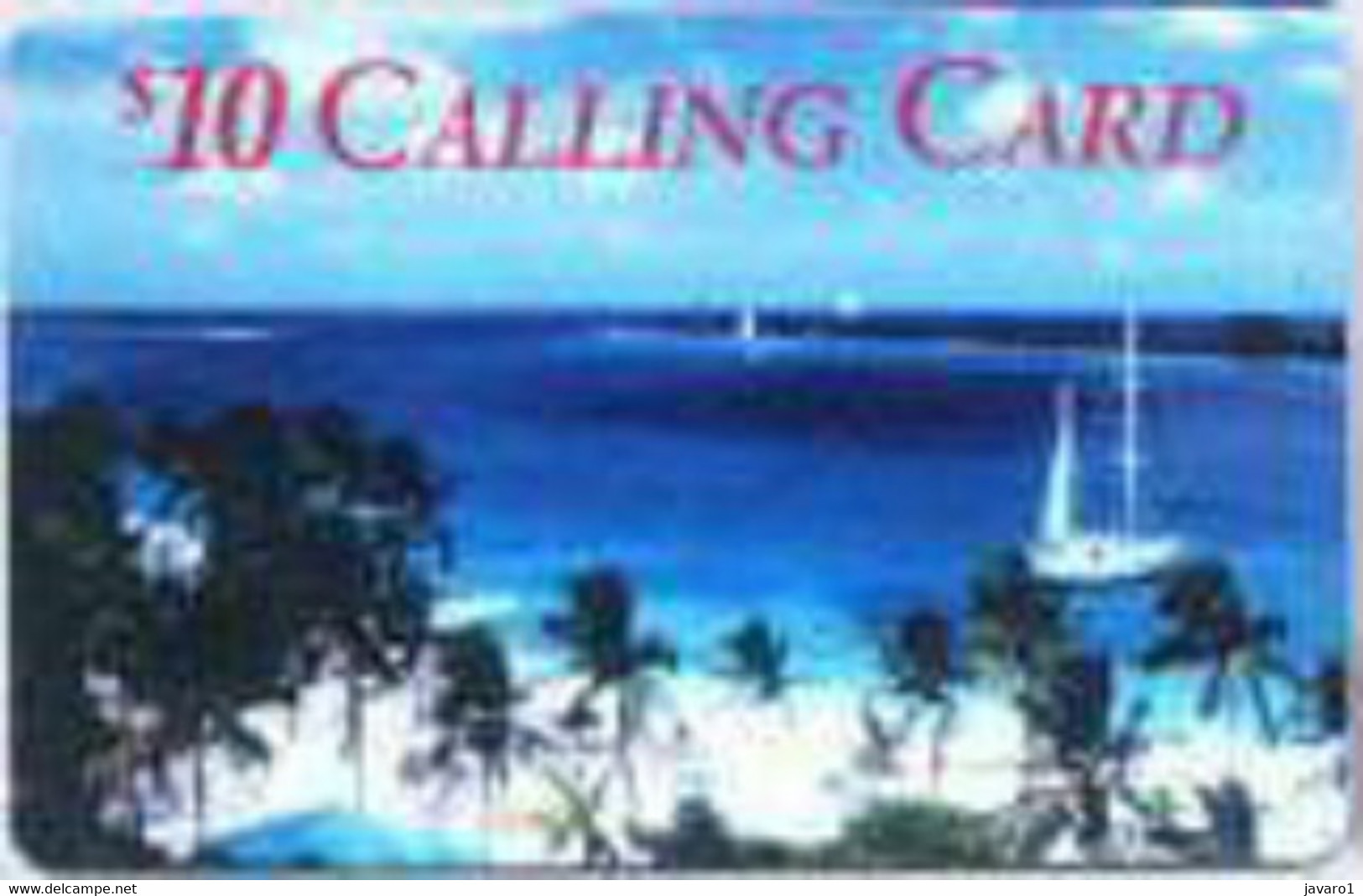 PRINCESS : PRI09 $10 Beach Palmtrees And Sailboat SATELLITE CARD USED - Sonstige & Ohne Zuordnung