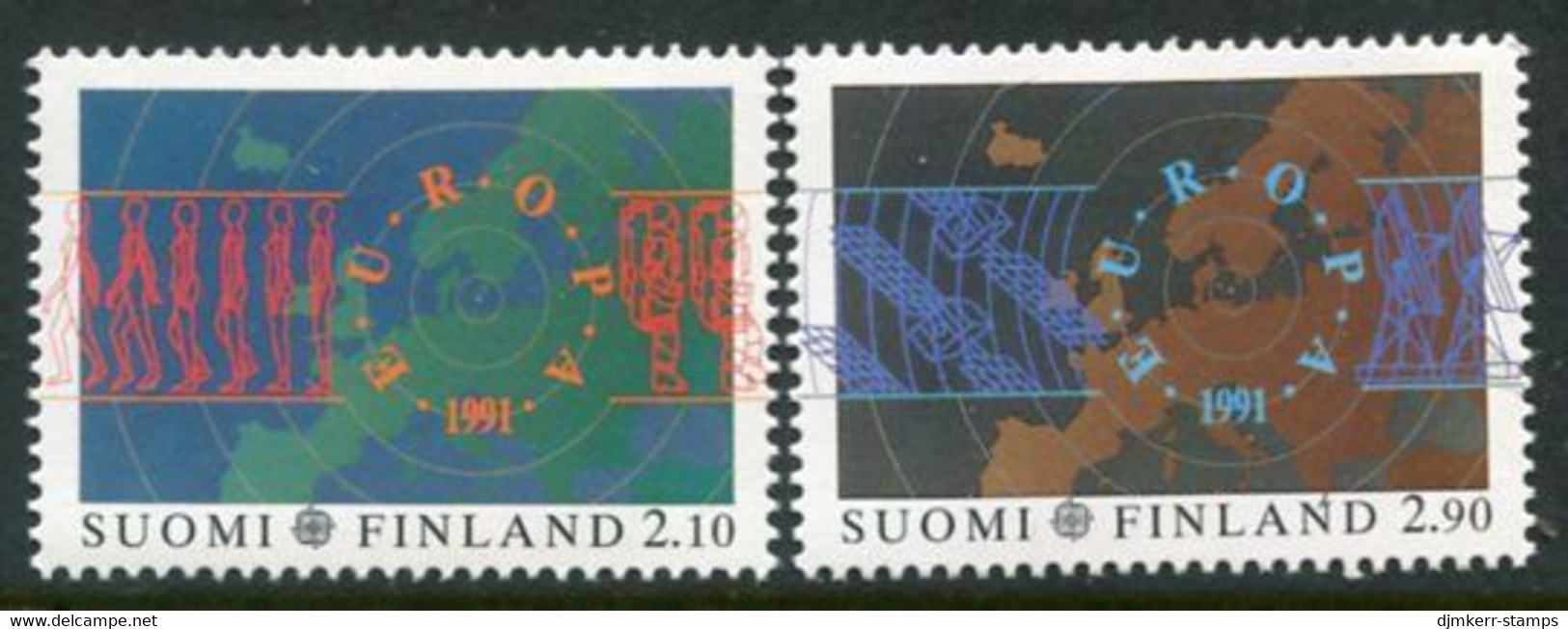 FINLAND 1991 Europa: Space Travel MNH / **.  Michel 1144-45 - Unused Stamps