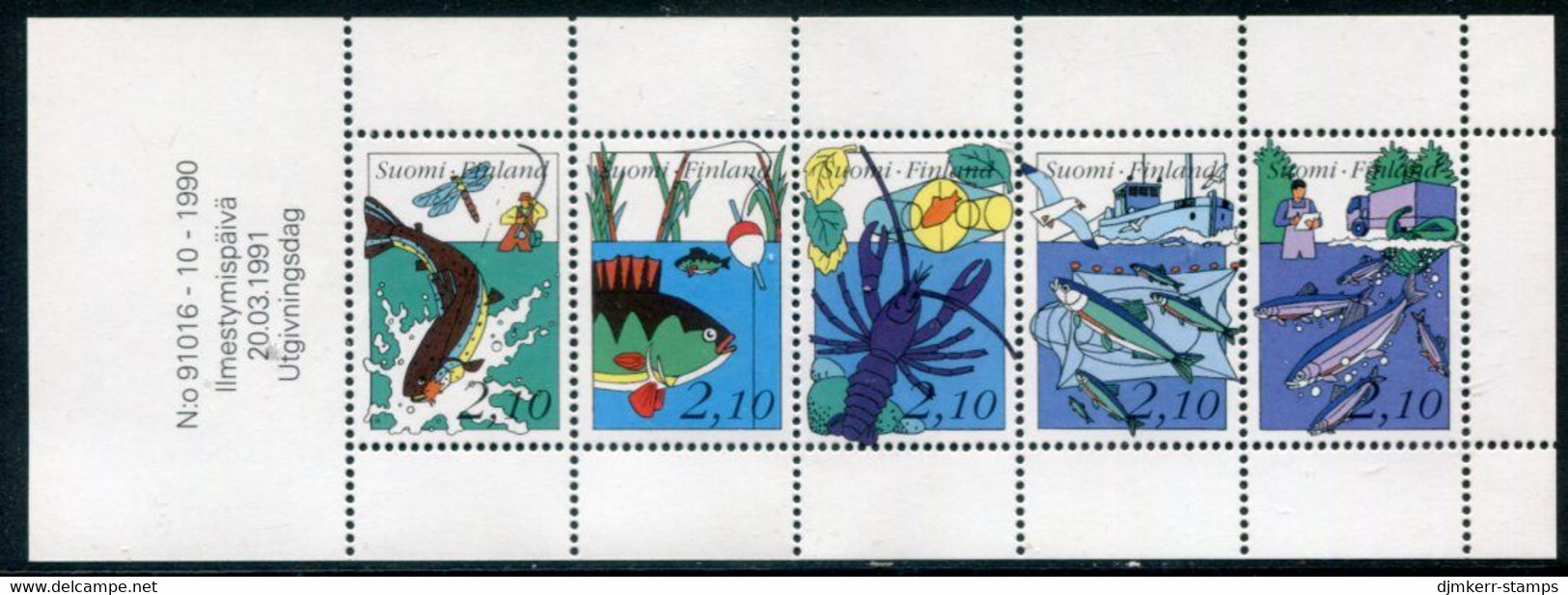 FINLAND 1991 Centenary Of Fisheries Organisation  MNH / **.  Michel 1134-38 - Unused Stamps
