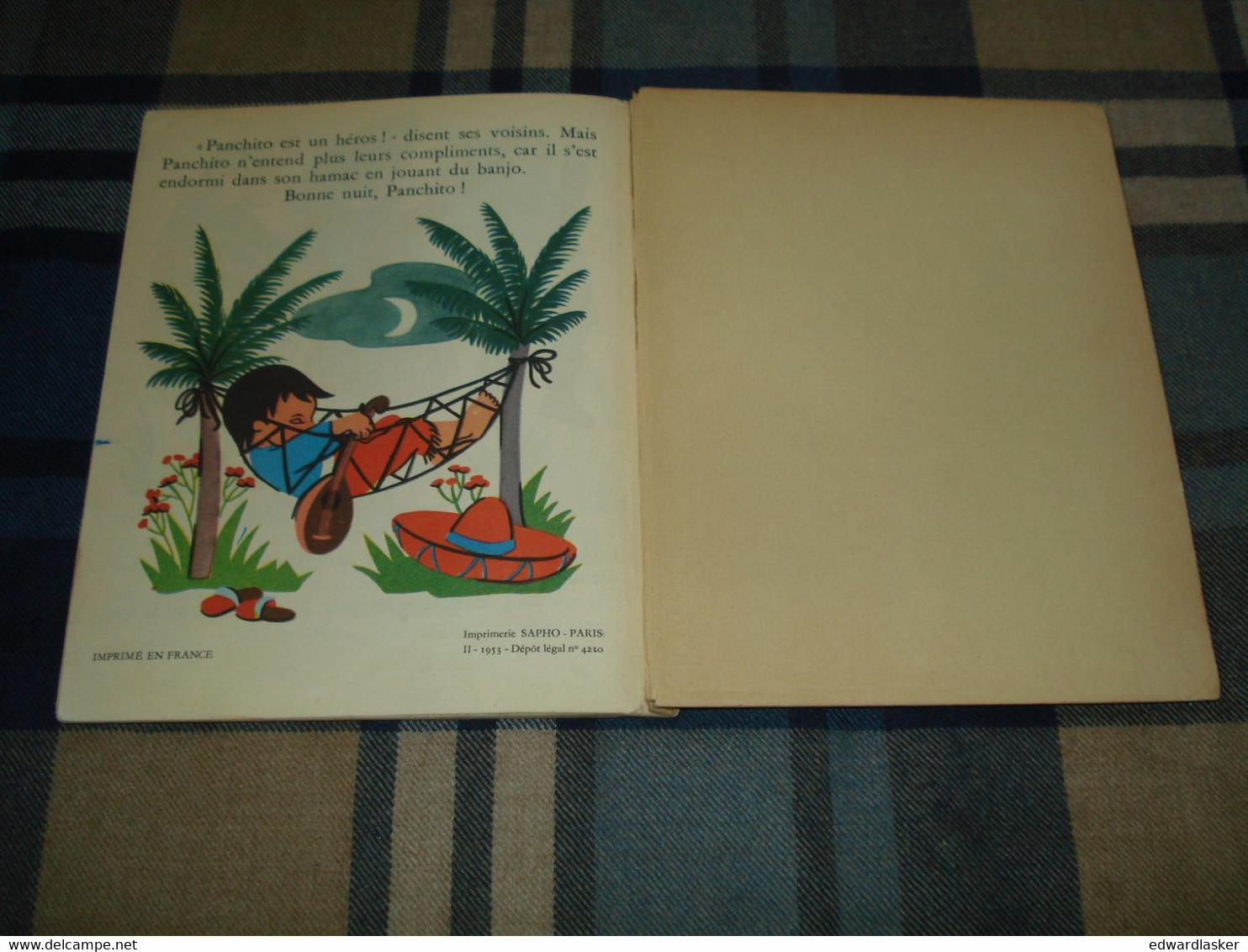 Coll. ALBUMS ROSES : PANCHITO Va Au Marché /Annie Lefébure - EO 1955 - état Médiocre - Hachette