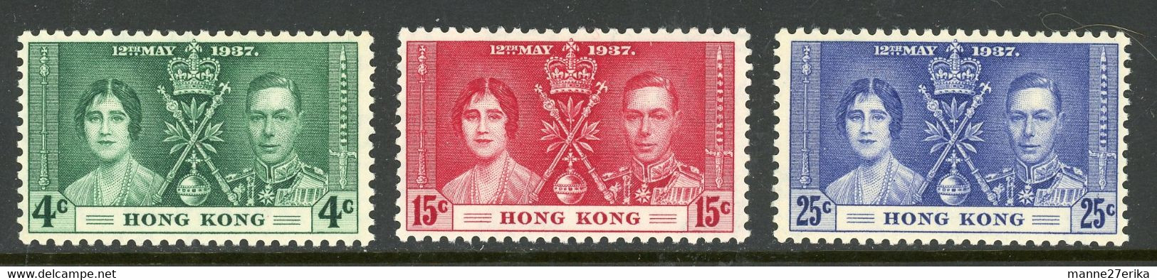 Hong Kong 1937 MH "Coronation Issue" - Unused Stamps