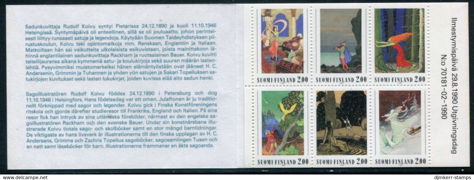 FINLAND 1990 Koivu Birth Centenary Booklet MNH / **.  Michel 1114-19 - Nuovi