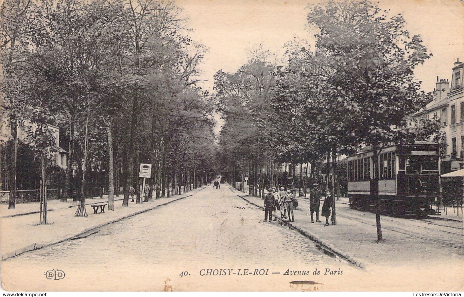 CPA Lot De 2 Cartes - Choisy Le Roi - Avenue De Paris - Tramway Et Le Parc Et L'hotel De Ville - Animé - Choisy Le Roi