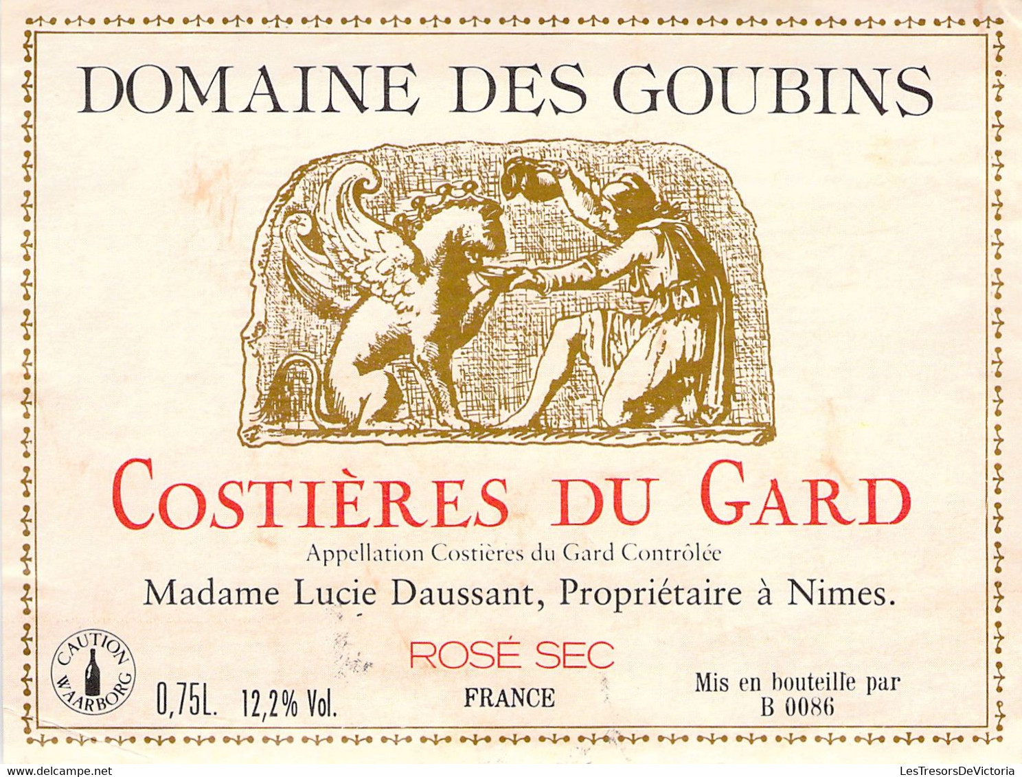 Etiquette Domaine Des Goubins - Costières Du Gard - Mme Lucie Daussant - France - Vino Rosado