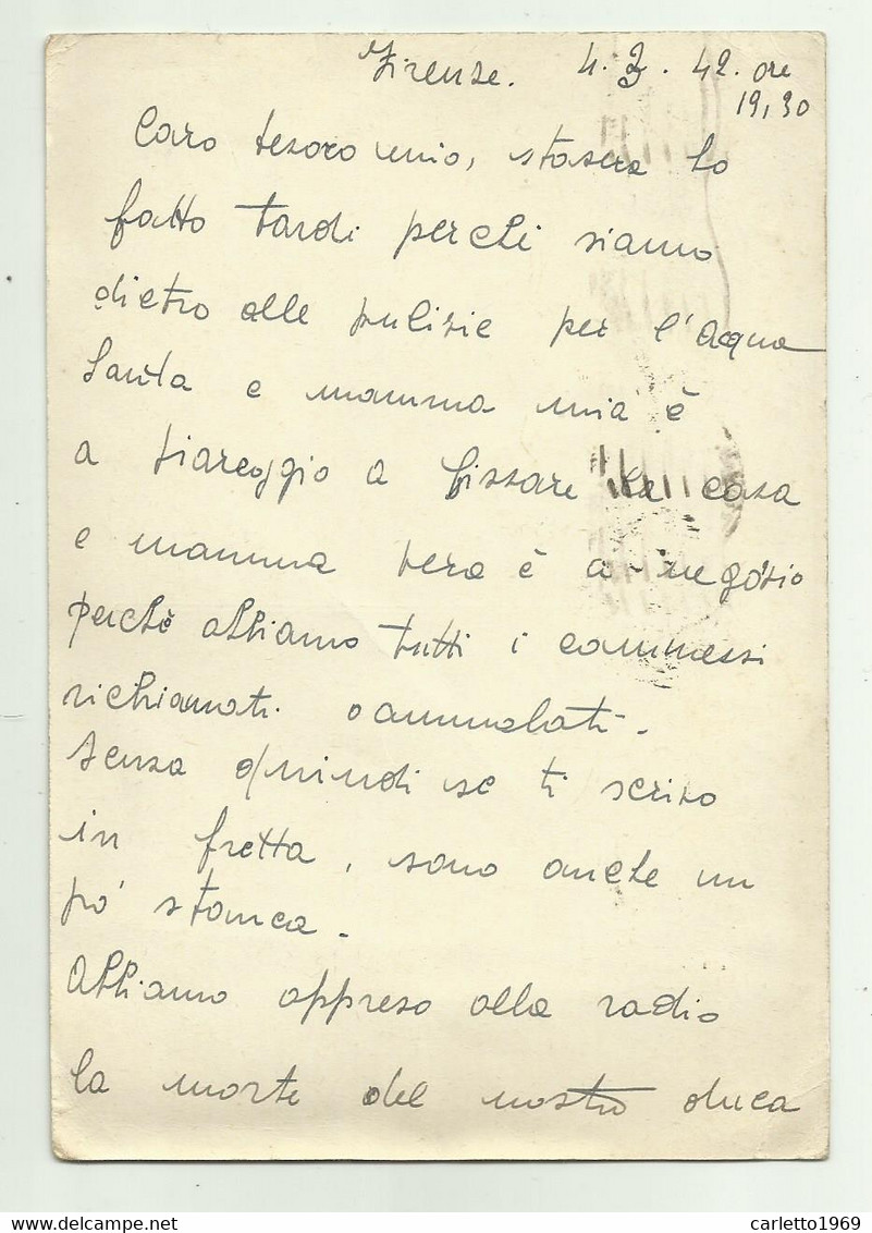 FATTORIA POGGETTI F.& S. SILVI FAUGLIA ( PISA ) INTERO POSTALE VIA AEREA 1942 - Poststempel