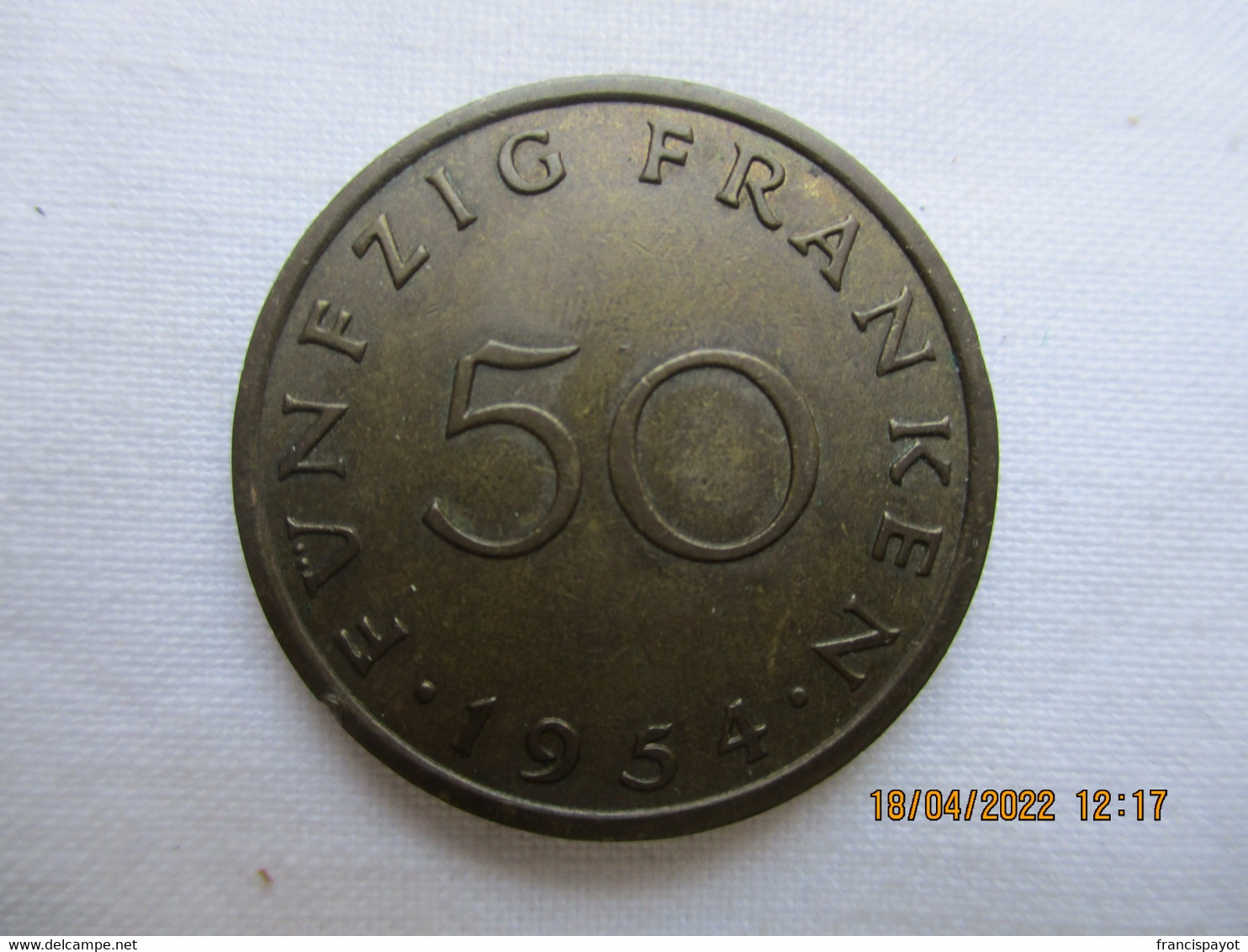 France: Sarre 50 Francs 1954 - Otros & Sin Clasificación