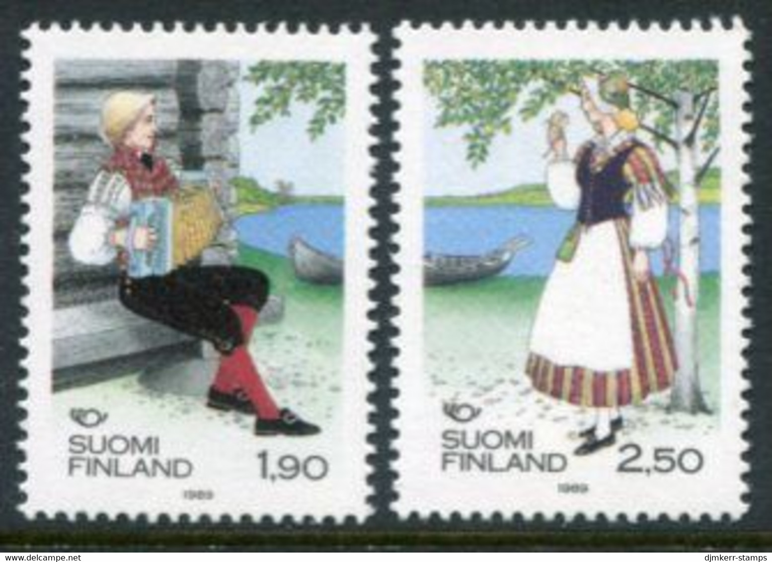 FINLAND 1989 Traditional Costumes MNH / **.  Michel 1084-85 - Unused Stamps