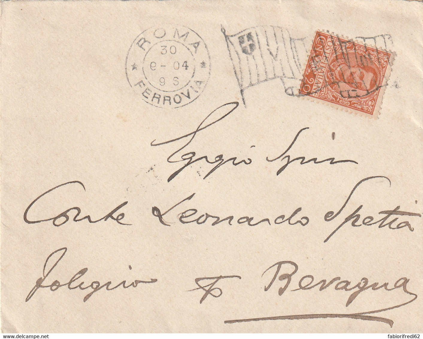 LETTERA 1904 C.20 TIMBRO A BANDIERA CONSIGLIO DI STATO (RY7918 - Storia Postale