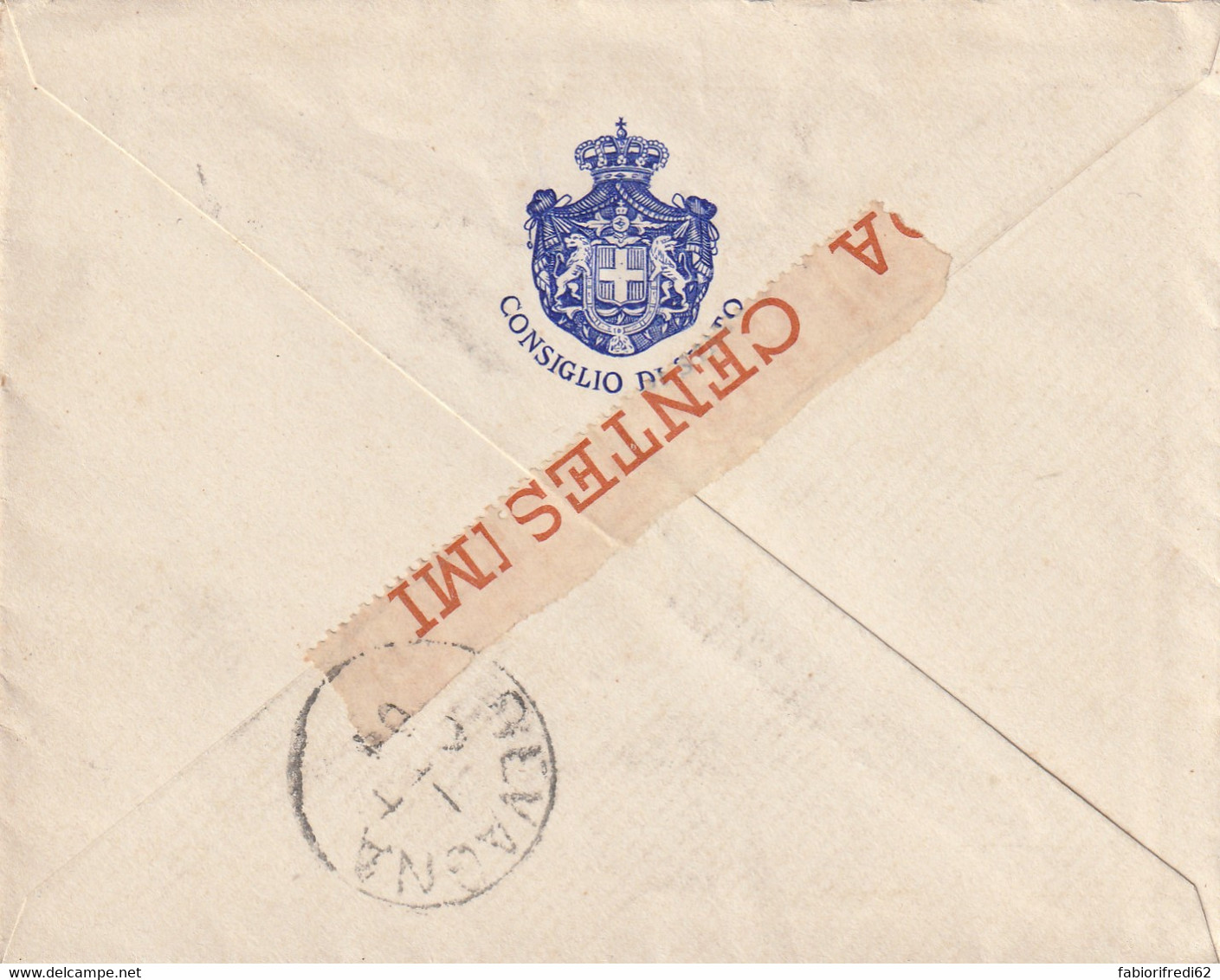 LETTERA 1904 C.20 TIMBRO A BANDIERA CONSIGLIO DI STATO (RY7918 - Storia Postale