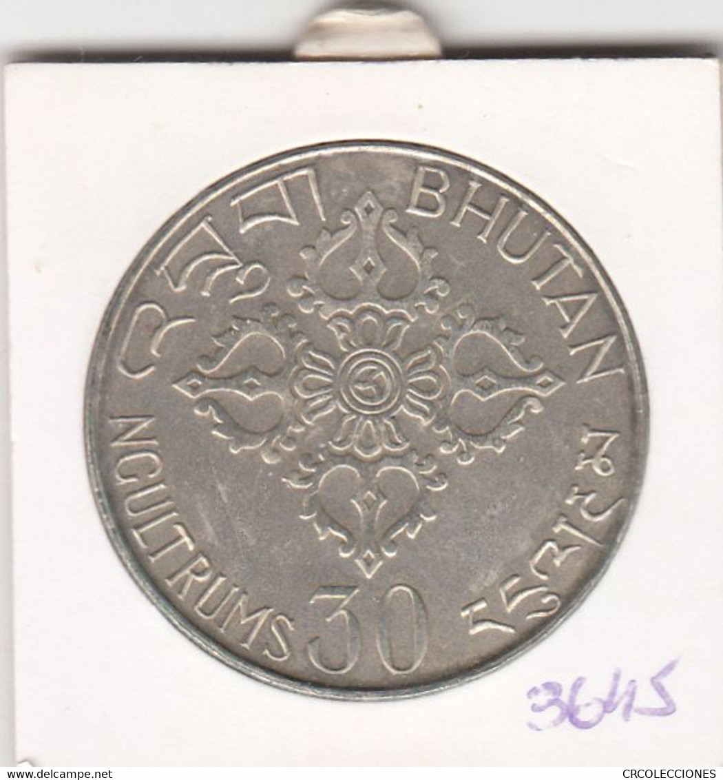 E3645 MONEDA BHUTAN 30 NGULTRUM 1975 PLATA SIN CIRCULAR 25 - Bhutan