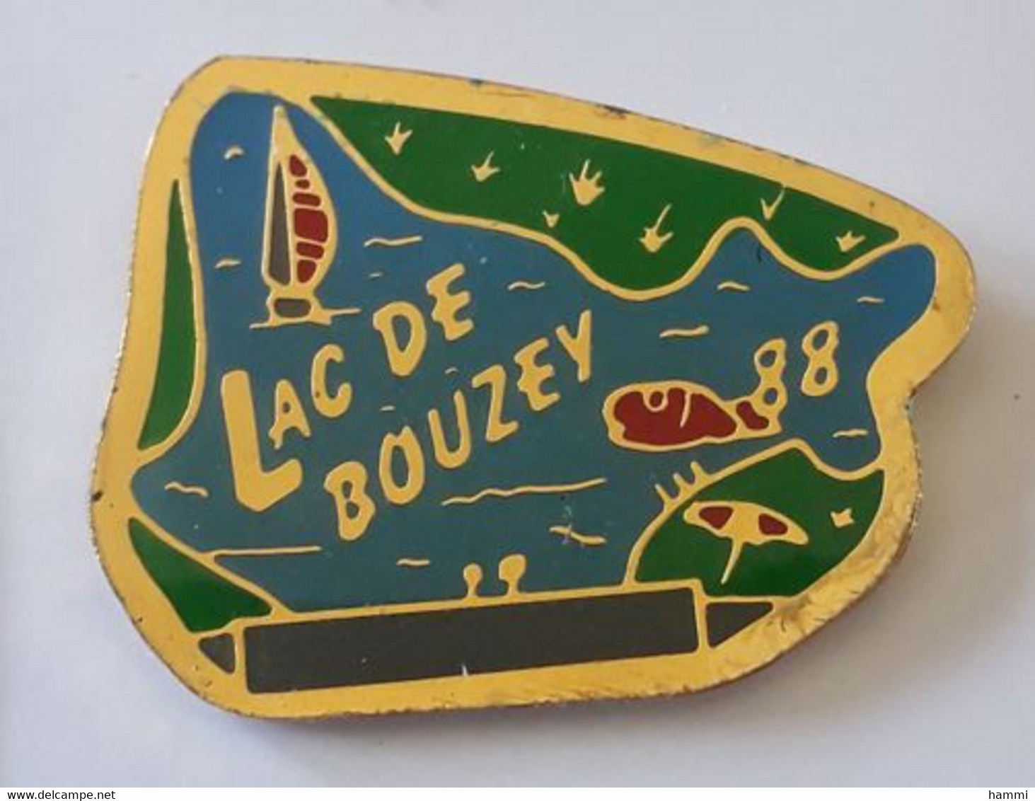 BD39 Pin's Lac Bouzey Chaumousey Epinal Vosges Pêche Poisson Planche à Voile Achat Immédiat - Ciudades