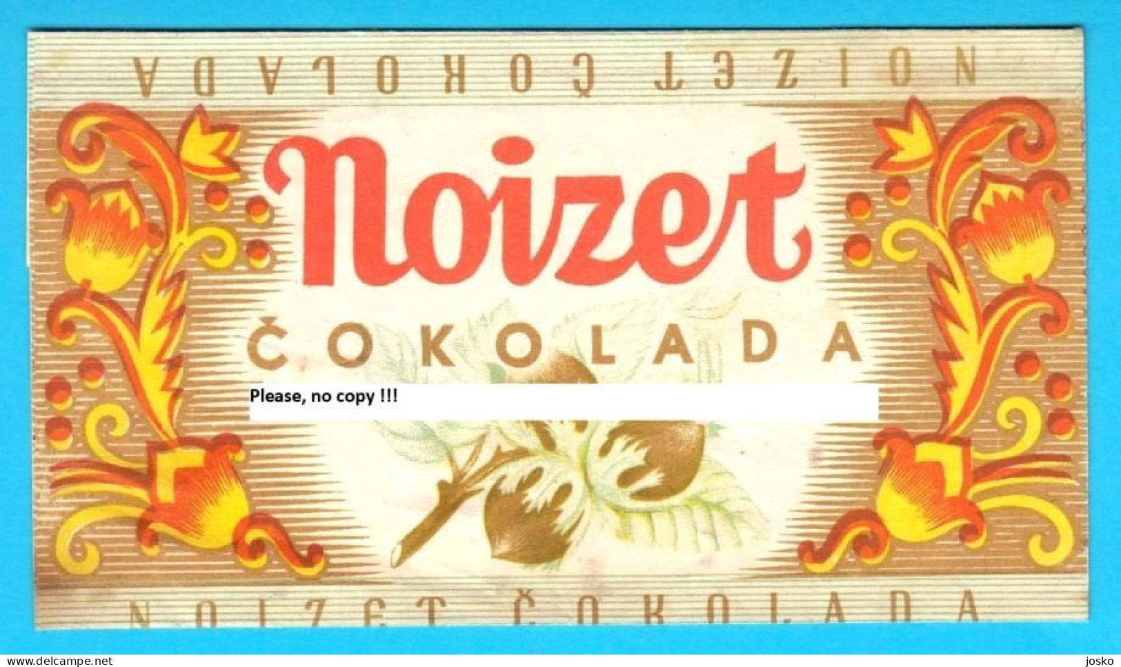CHOCOLATE NOIZET - VRŠAC Serbia Ex Yugoslavia Kingdom Old Pre-WW2 Chocolate Wrapper 1930s * Emballage De Chocolat Serbie - Chocolat