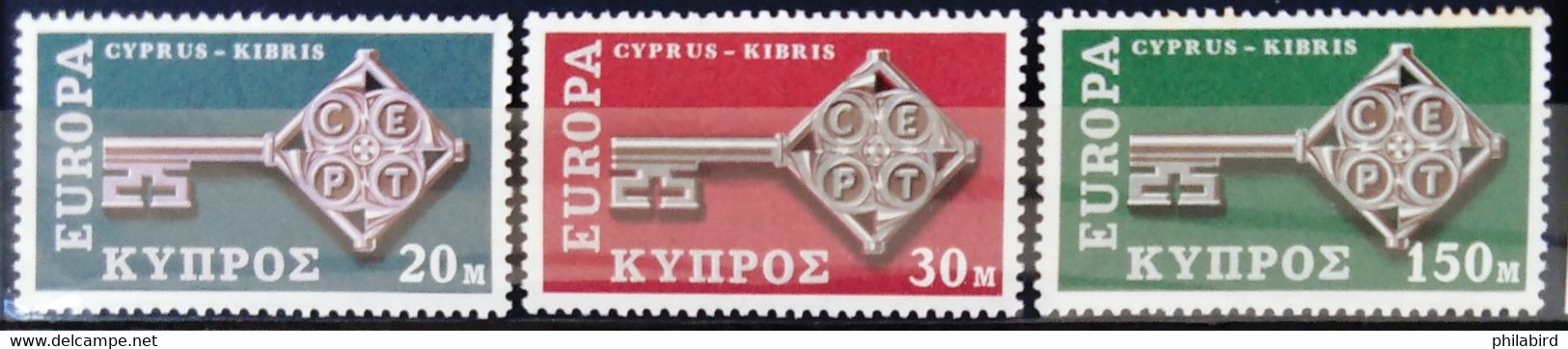EUROPA 1968 - CHYPRE                    N° 299/301                       NEUF** - 1968