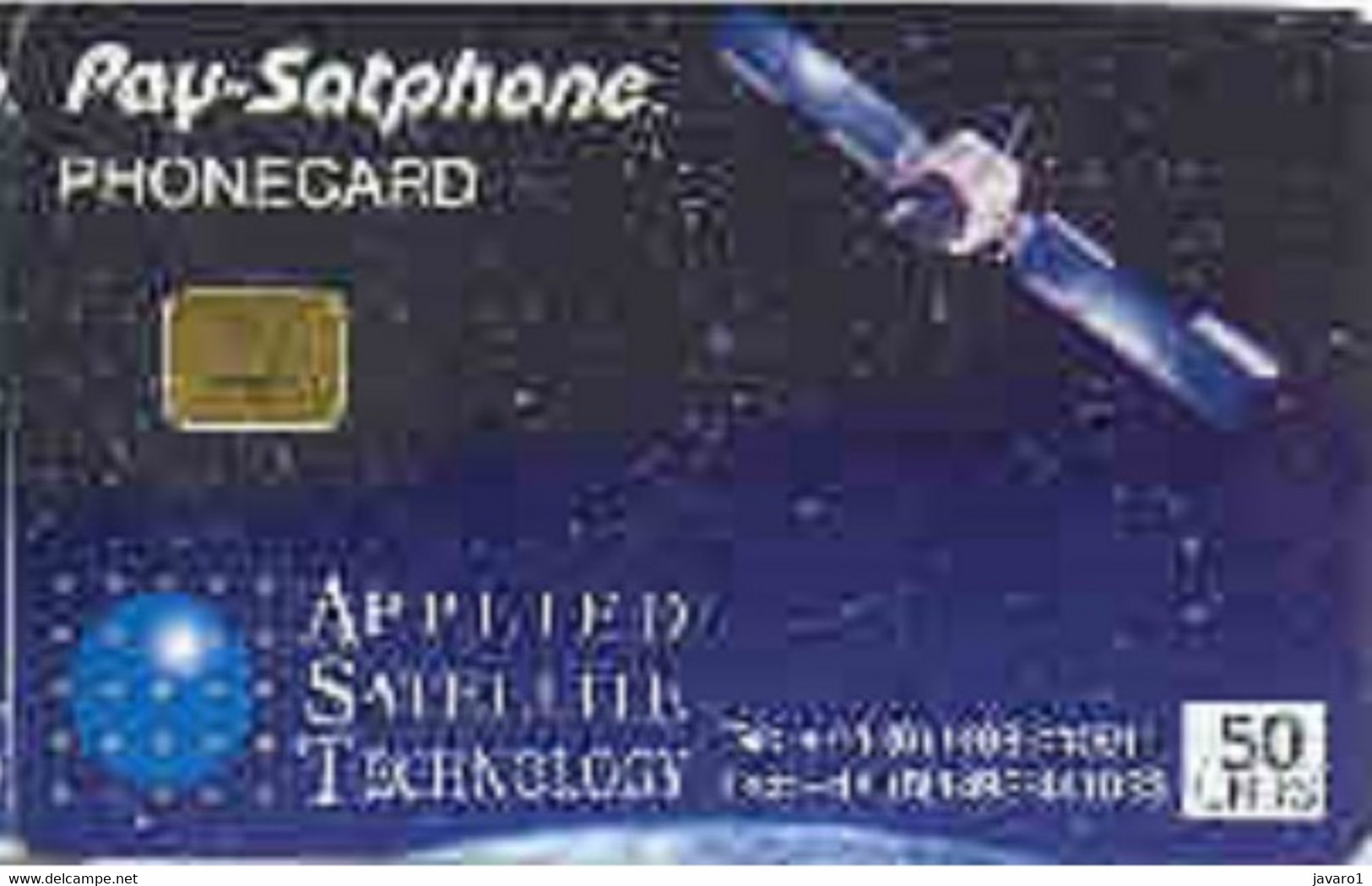 ENGLAND : ENG11 50u PAY-Satphone Apllied Satellite Technology Smal SATELLITE CARD USED - Eurostar, Cardlink & Railcall