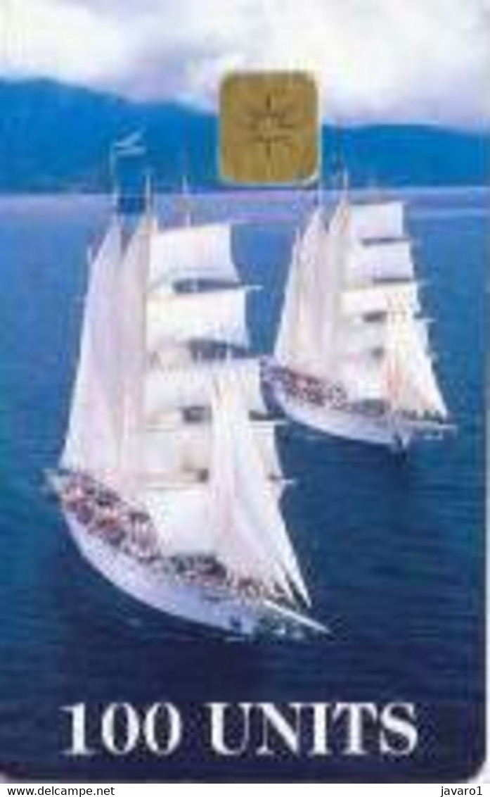 ENGLAND : ENG02 100u BoatComm 2 4-master Sailships(rev=BOATCOMM) SATELLITE CARD USED - Eurostar, Cardlink & Railcall