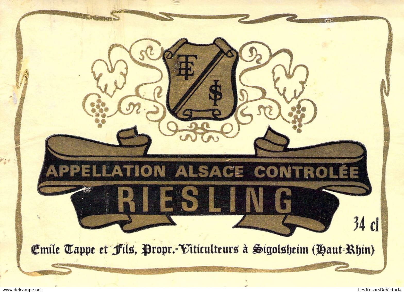 Etiquette Appelation Alsace Controlée - Riesling - Emile Tappe Et Fils - Sigolsheim - Riesling