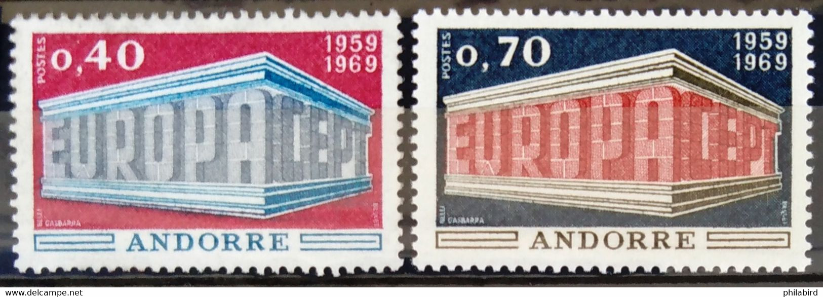 EUROPA 1969 - ANDORRE FRANCAIS                  N° 194 (NSG) / 195 (*) - 1969