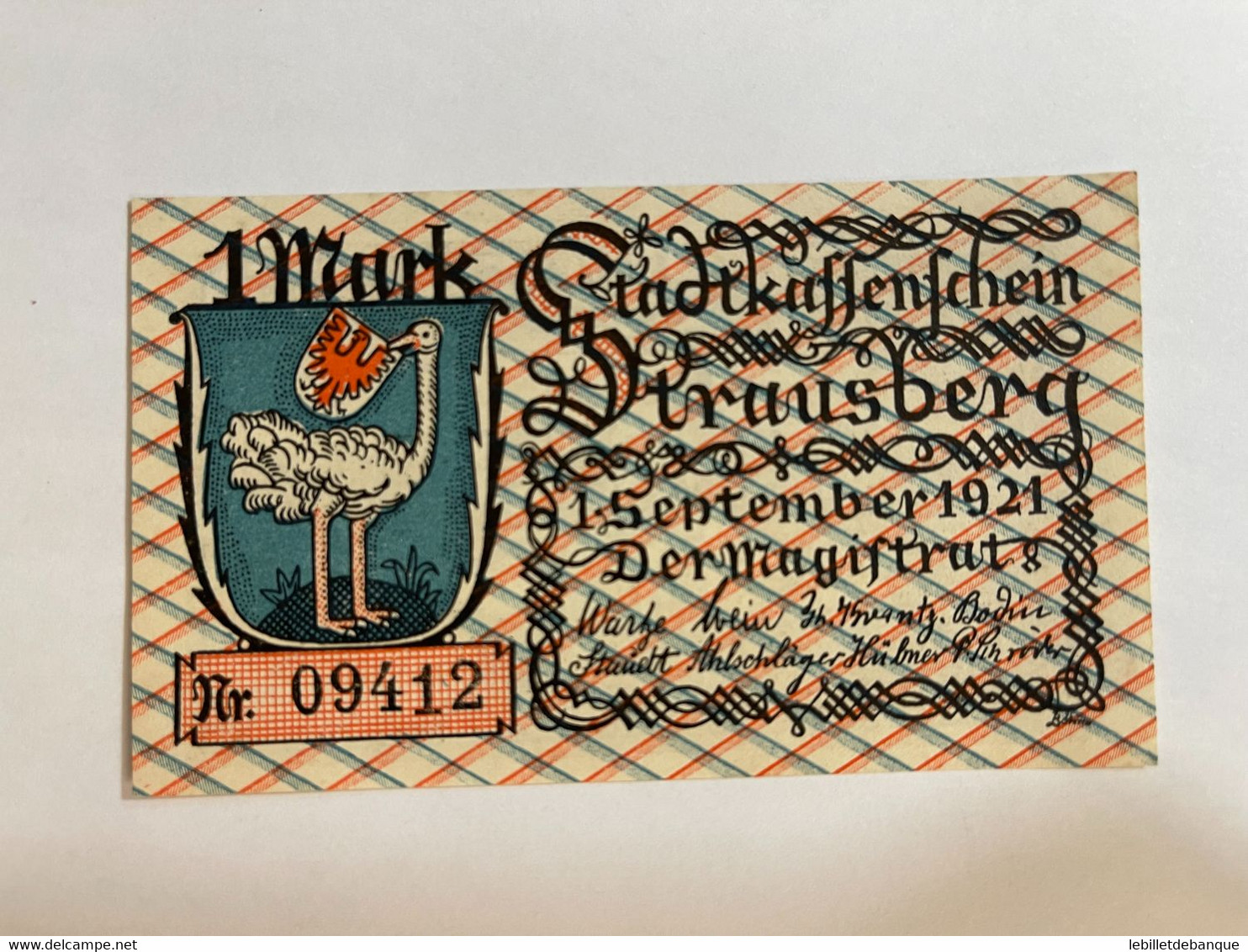 Allemagne Notgeld Strausberg 1 Mark - Collections