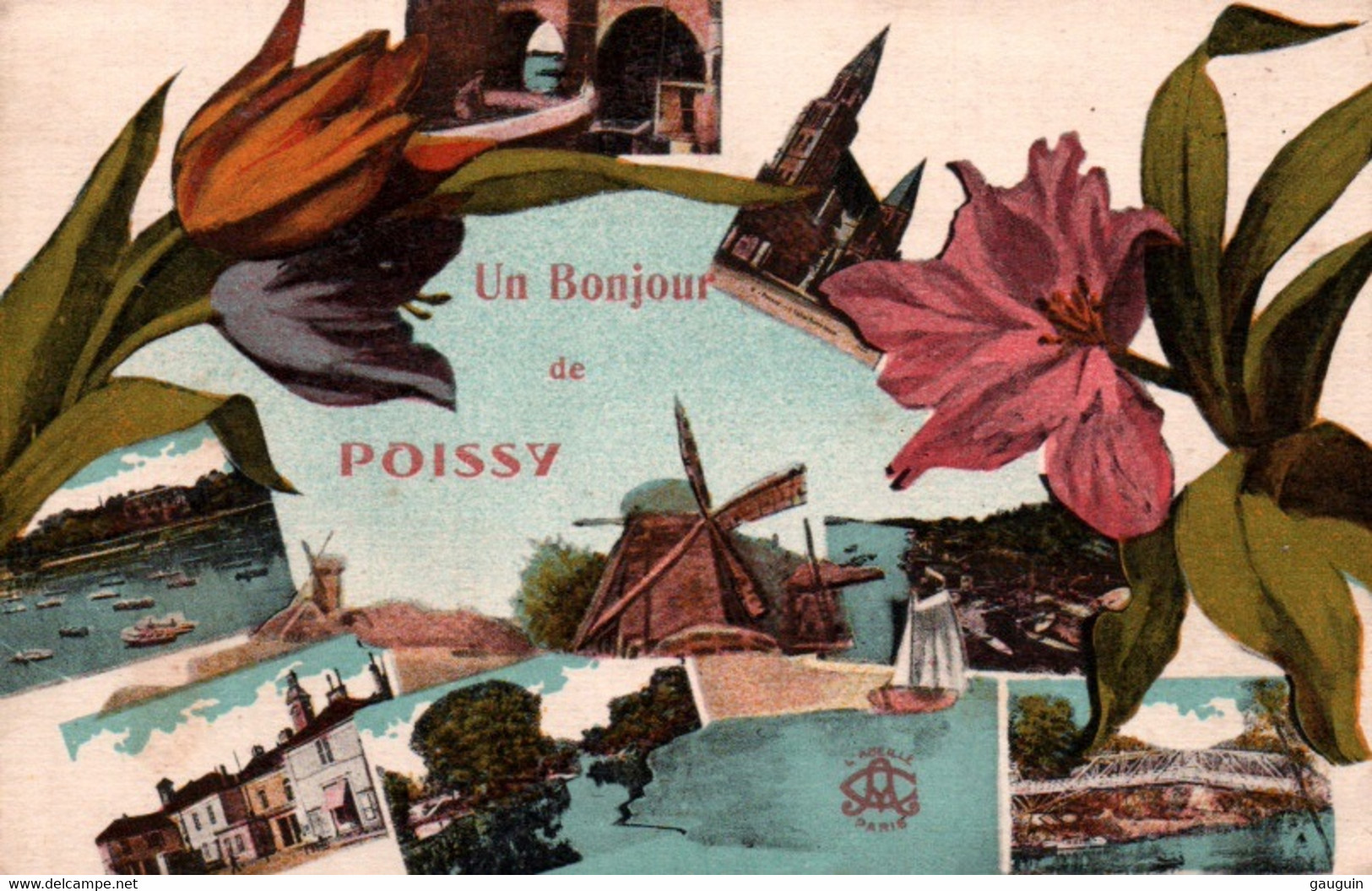 CPA - POISSY - Fantaisie "Un Bonjour De " ...(Multivues) - Edition Abeille - Poissy