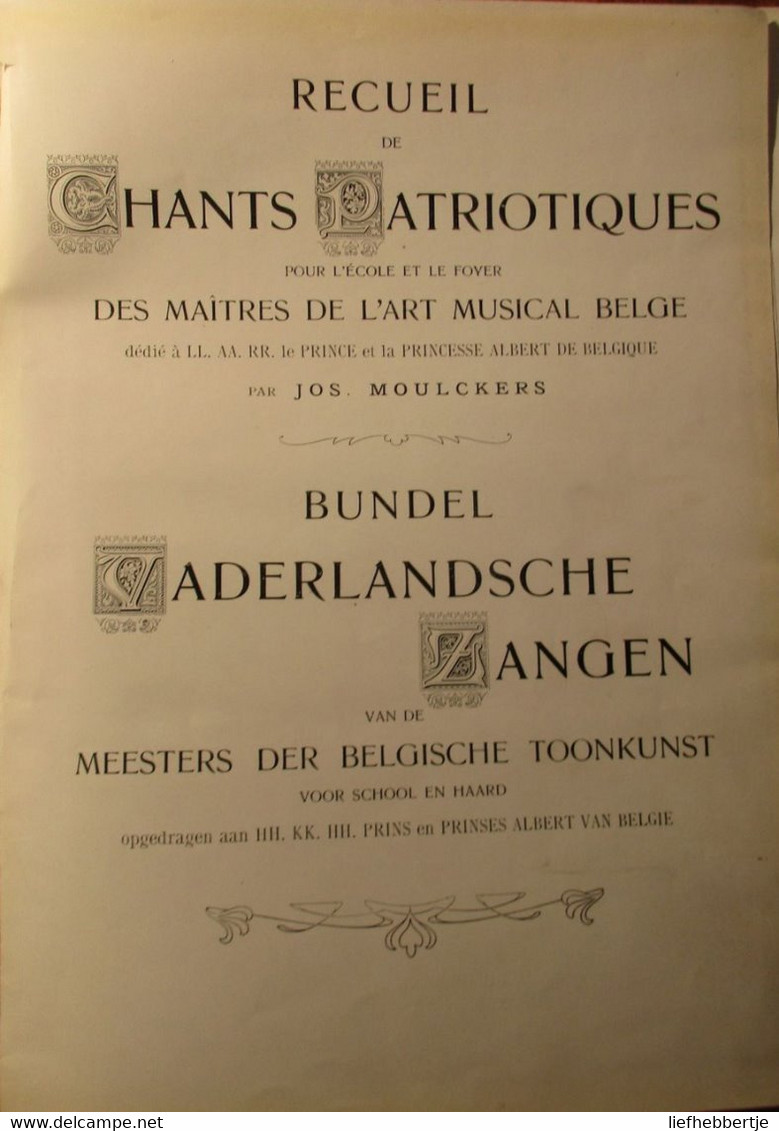 Vaderlandse Zangen - Chants Patriotiques - België - 75e Verjaring Der Nationale Onafhankelijkheid - Ca 1905 - Liederen - History