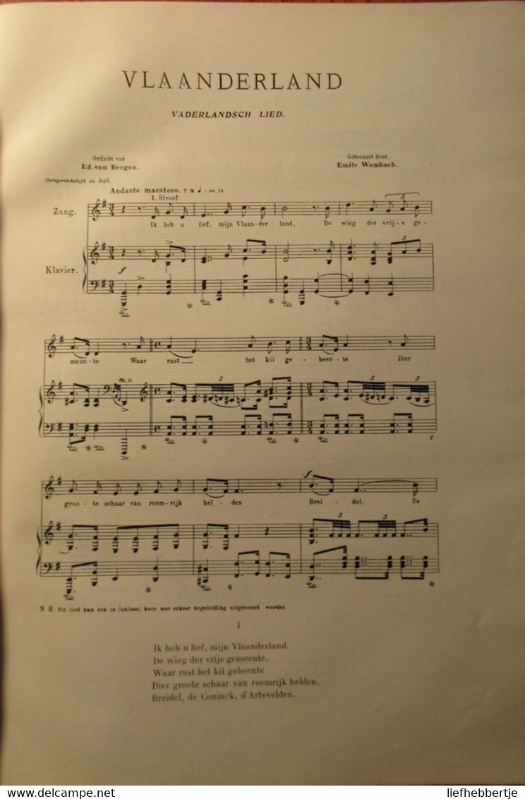 Vaderlandse zangen - Chants patriotiques - België - 75e verjaring der nationale onafhankelijkheid - ca 1905 - liederen