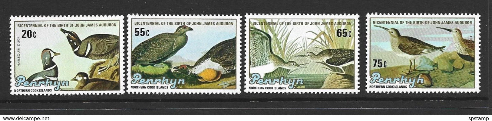 Penrhyn Island 1985 Audubon Bird Set Of 4 MNH - Penrhyn