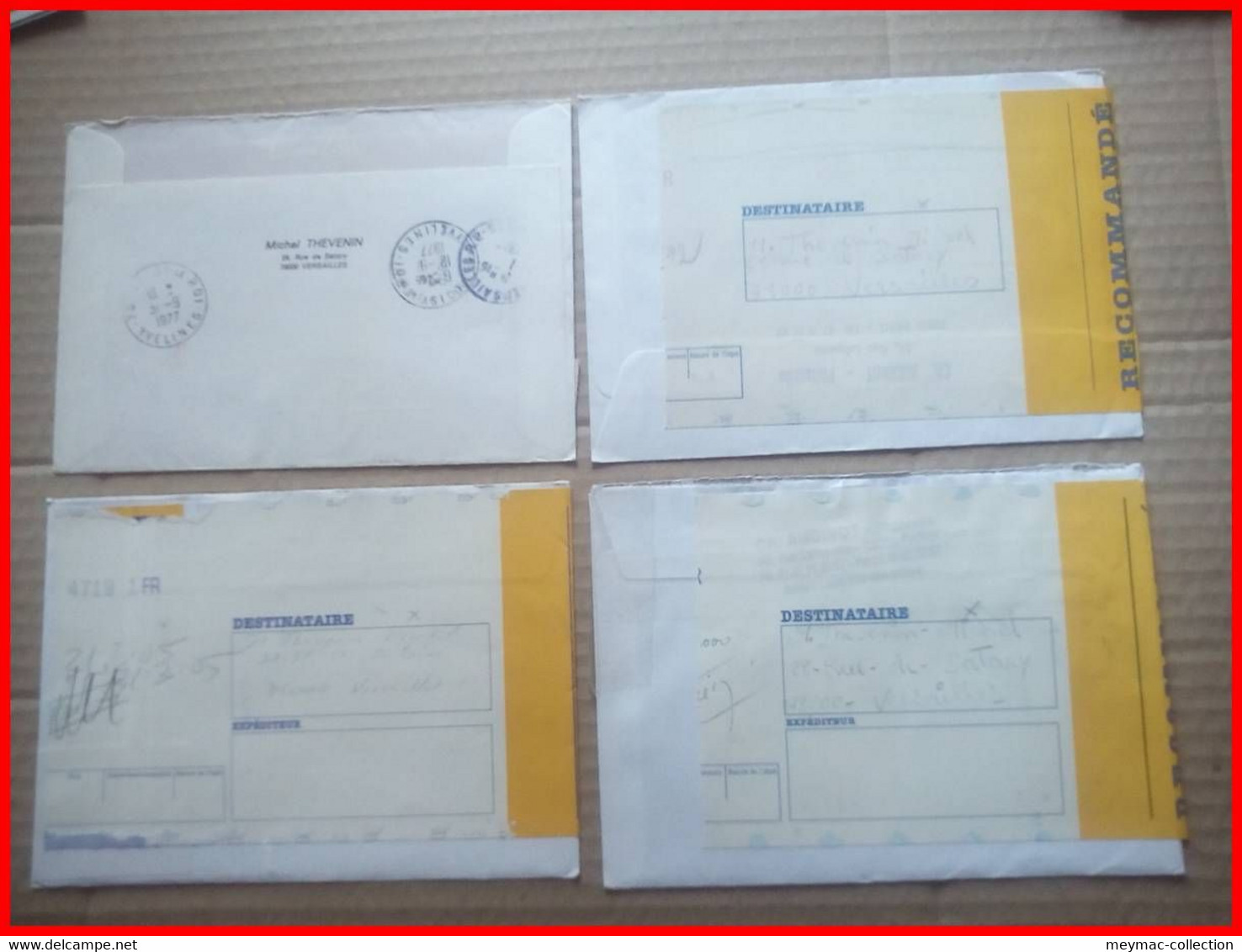 LOT LR LRAR TARIF LETTRE RECOMMANDE PARIS BEAUX AFFRANCHISSEMENT GRIFFES diverses 1970 à 2005 francs euros P. favorites