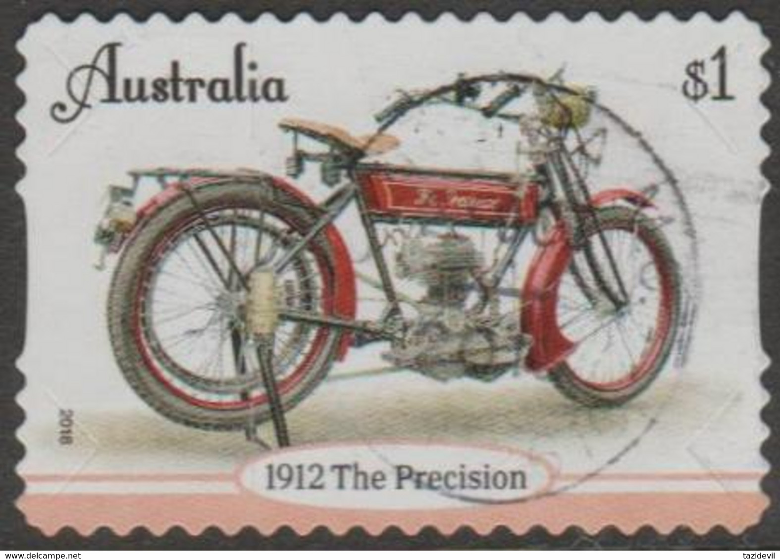 AUSTRALIA - DIE-CUT-USED 2018 $1.00 Vintage Motor Cycles - 1912 Precision - Used Stamps