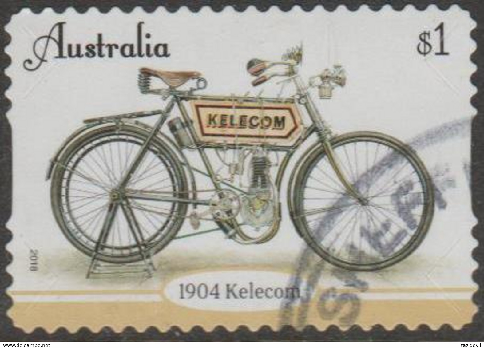 AUSTRALIA - DIE-CUT-USED 2018 $1.00 Vintage Motor Cycles - 1904 Kelecom - Used Stamps