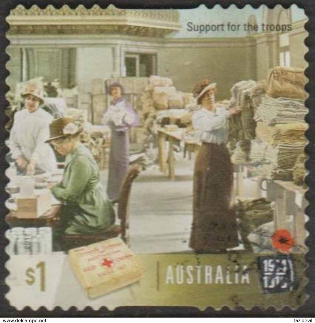 AUSTRALIA - DIE-CUT-USED 2017 $1.00 Centenary Of WWI 1917: Support For The Troops - Used Stamps