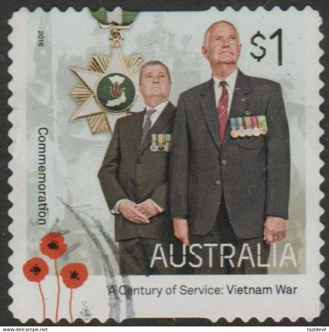 AUSTRALIA - DIE-CUT-USED 2016 $1.00 A Century Of War - Vietnam War - Commemmoration - Used Stamps