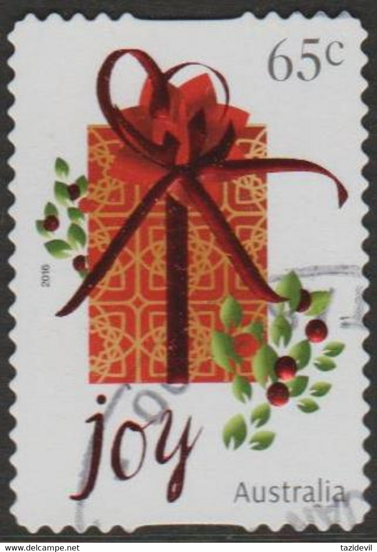 AUSTRALIA - DIE-CUT-USED 2016 65c Christmas - Gift - Embellished - Used Stamps