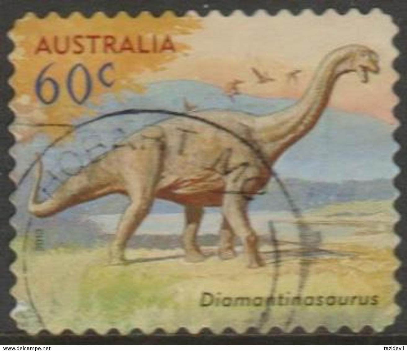 AUSTRALIA - DIE-CUT-USED 2013 60c Australia's Age Of Dinosaurs -Diamantinasaurus - Used Stamps