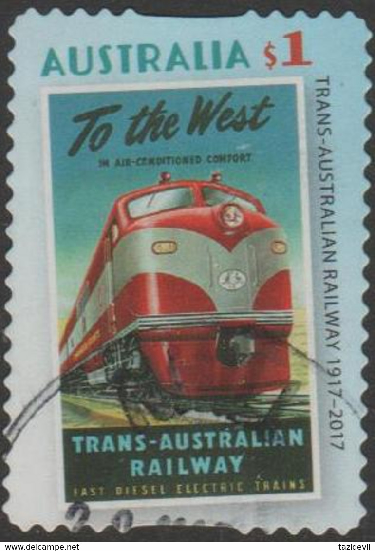 AUSTRALIA - DIE-CUT-USED 2017 $1.00 Centenary Of Trans-Continental Railway - Train - Used Stamps