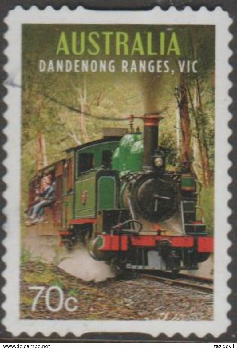 AUSTRALIA - DIE-CUT-USED 2015 70c Tourist Transport - Dandenong Ranges Tourist Train, Victoria - Used Stamps