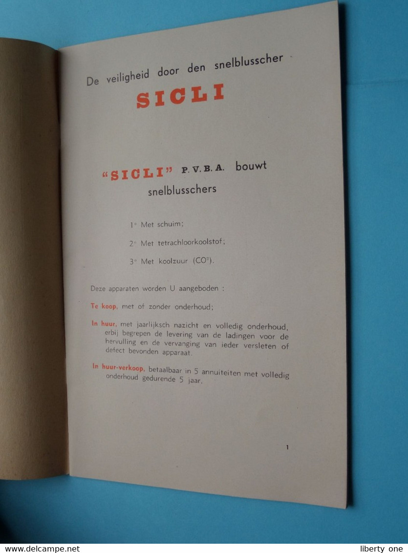 De VEILIGHEID Door Den Snelblusscher SICLI ( Brussel ) > ( Zie SCANS Alle Pagina's ) " SICLI " Uw POMPIER ! - Werbung