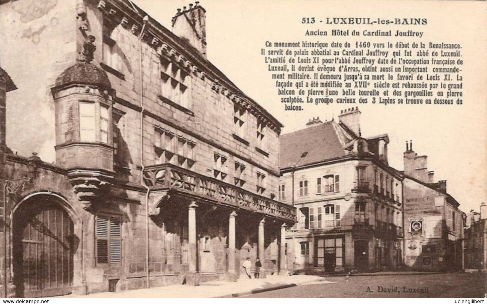 CPA HAUTE SAONE (70)   -   LUXEUIL LES BAINS  -    Ancien Hôtel Du Cardinal Jouffroy - Luxeuil Les Bains