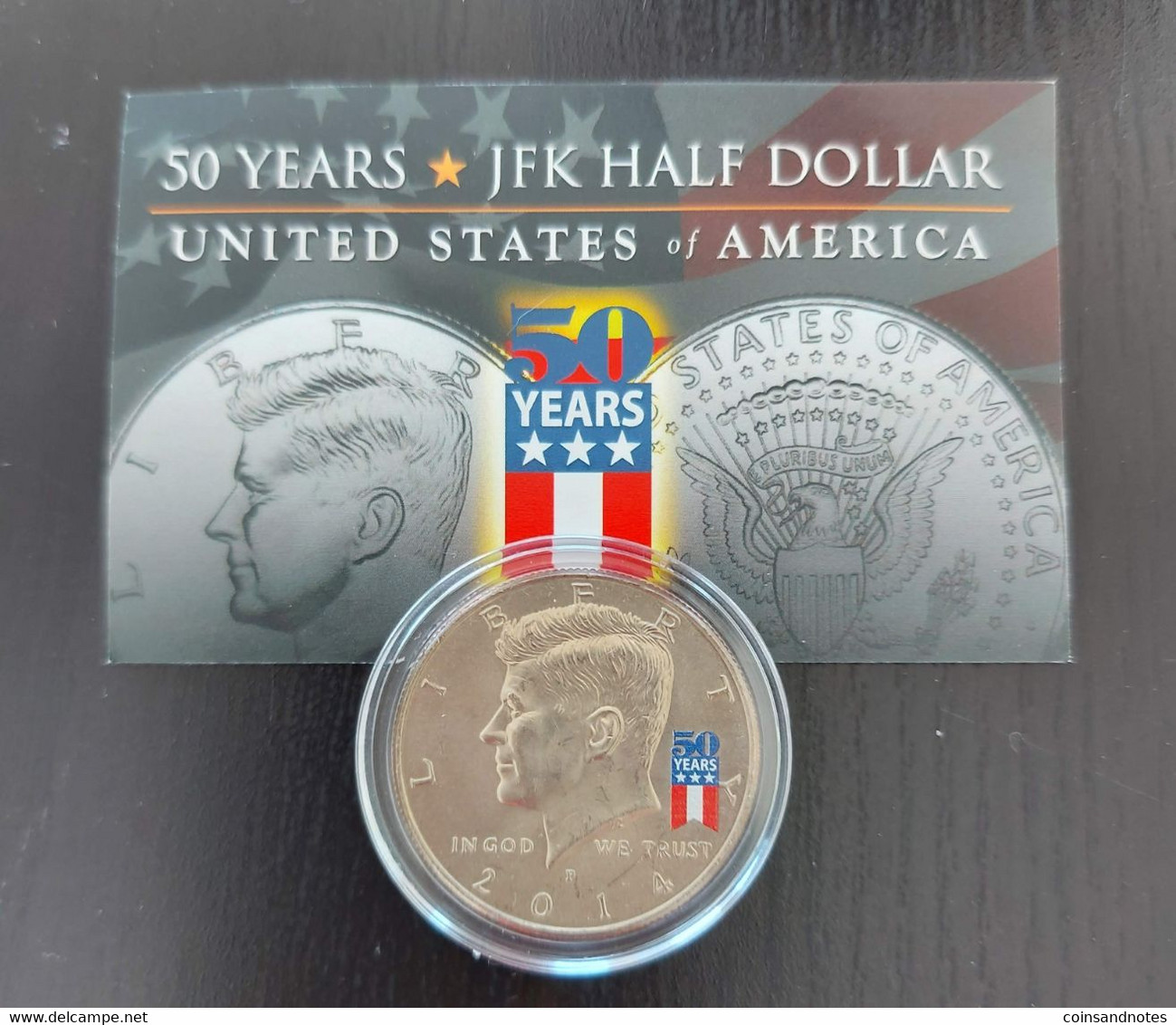 USA 2014 - 50 Years Silver JFK Half Dollar - COA - Collections