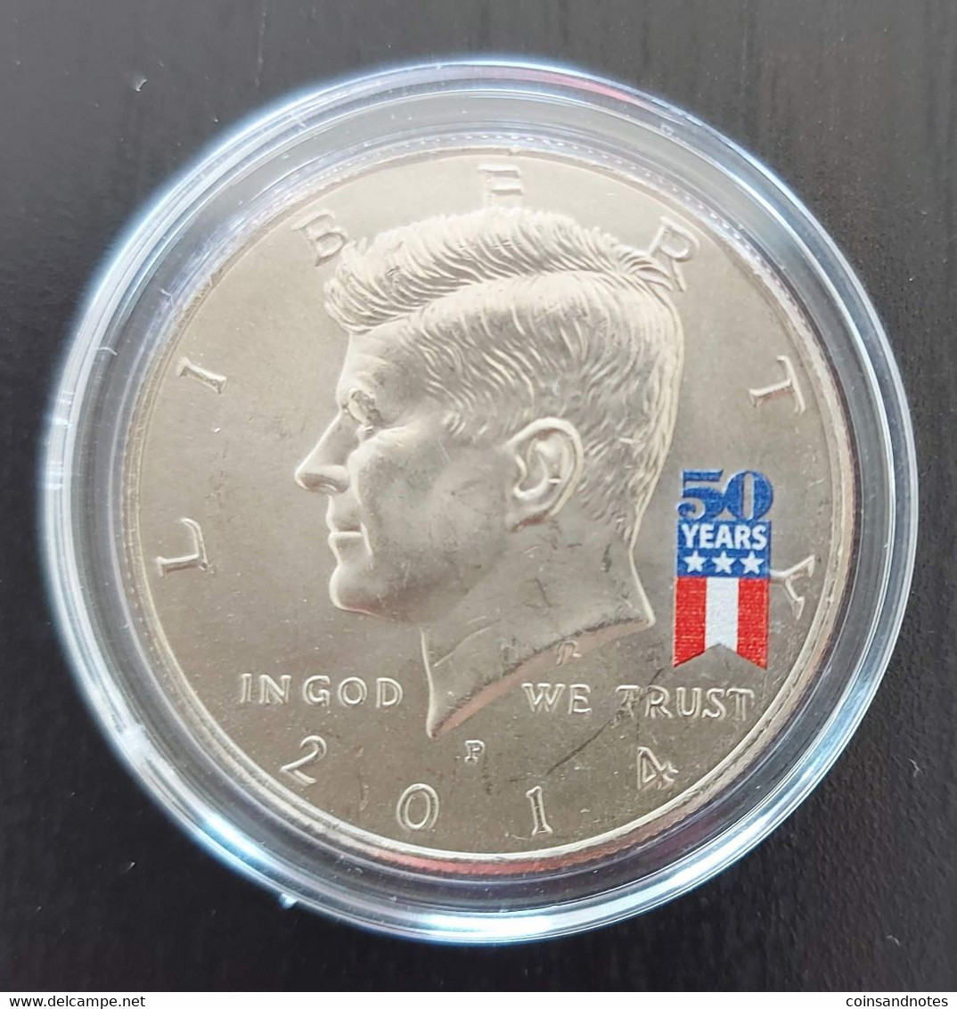 USA 2014 - 50 Years Silver JFK Half Dollar - COA - Verzamelingen