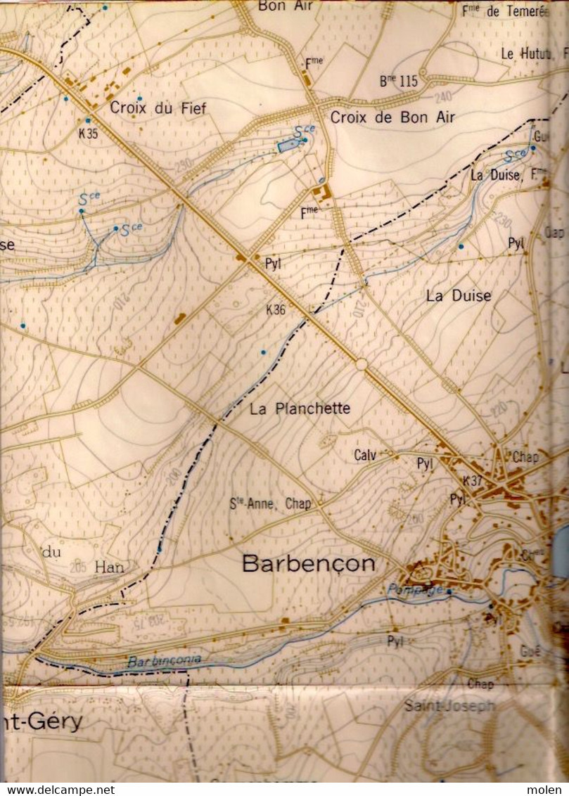 Situation Ca1960 BEAUMONT GRANDE CARTE D ETAT MAJOR 52/6/3&4 BARBENCON LEVAL-CHAUDEVILLE SOLRE-SAINT-GERY VERGNIES S268 - Beaumont