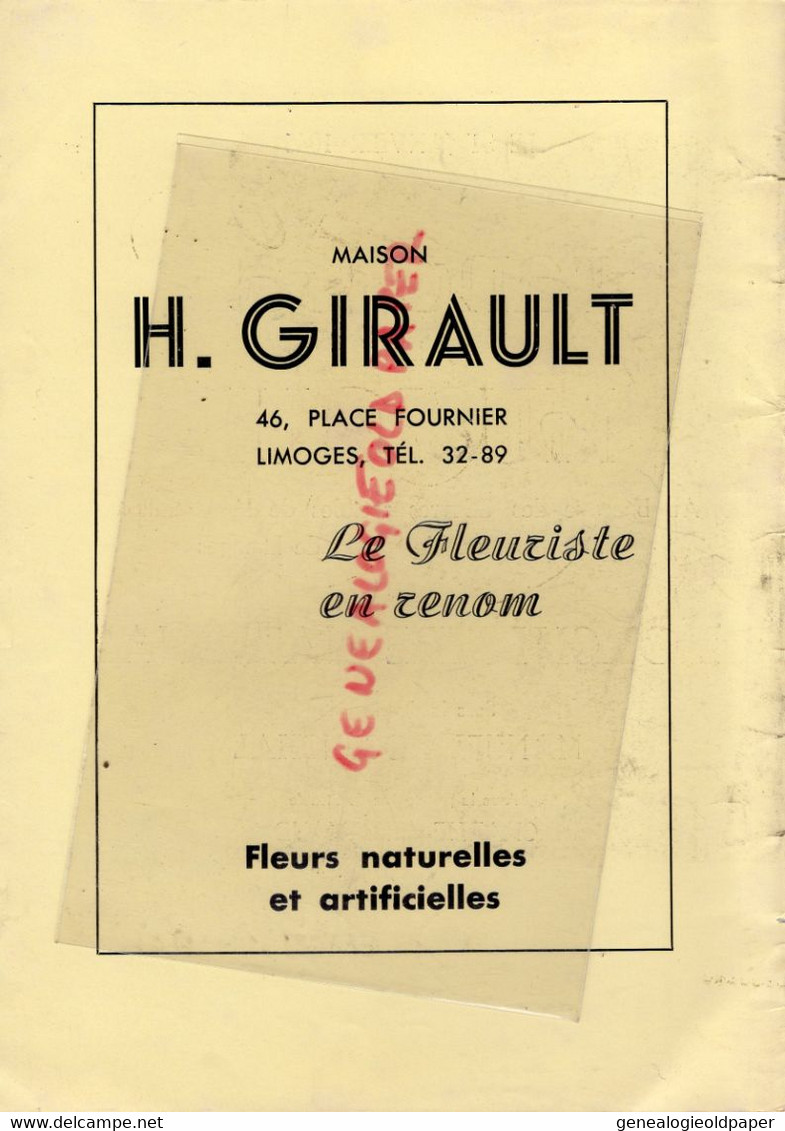 87- LIMOGES -PROGRAMME GALA MUSIQUE -CIRQUE THEATRE 31 JANVIER 1945-GUERRE-MANUEL ROSENTHAL-CHARLIE LILLAMAND-DONY - Programme