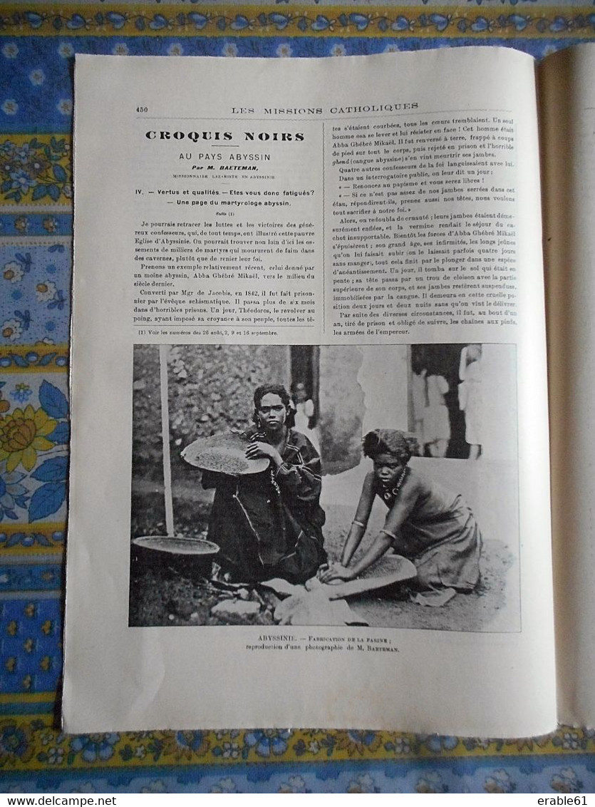 LES MISSIONS 23/09/ 1910 COCHINCHINE ANNAM MINH MANG PERSE FABRICATION FARINE + MARCHE - Otros & Sin Clasificación