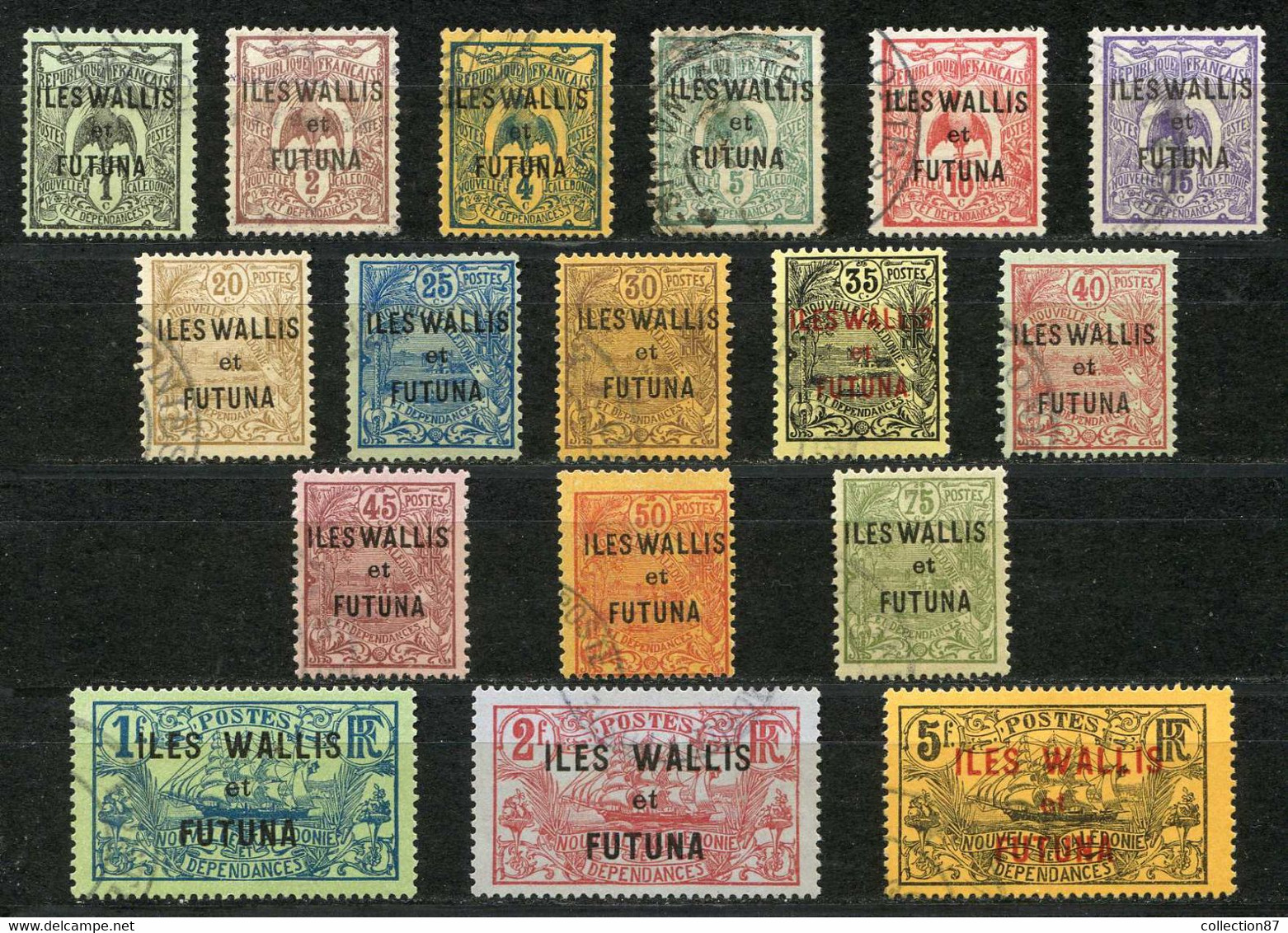 WALLIS Et FUTUNA < N° 1 à 17 Ø Série Complète 17 Valeurs Oblitérés - Used Stamp Ø < Cote 54.00 € - Used Stamps