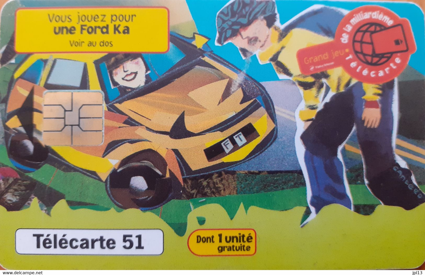 Carte à Puce - France - France Télécom - Ford KA, Réf.1018A, Variété : Fils Dans N° Série - 1999