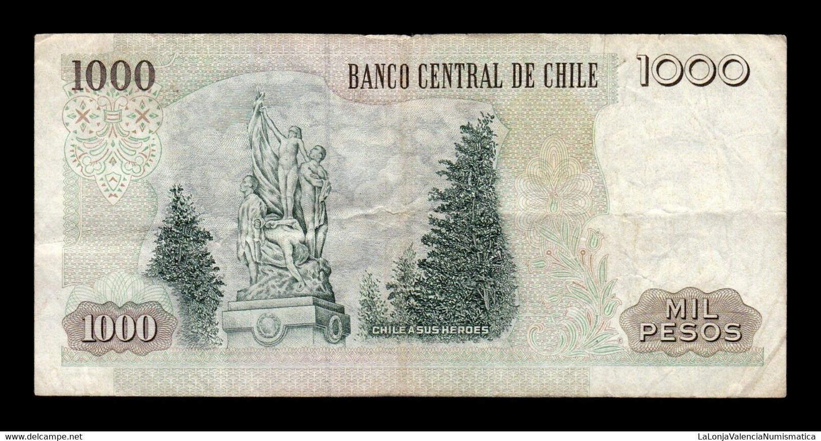 Chile 1000 Pesos Ignacio Carrera Pinto 1993 Pick 154e MBC- AVF - Cile
